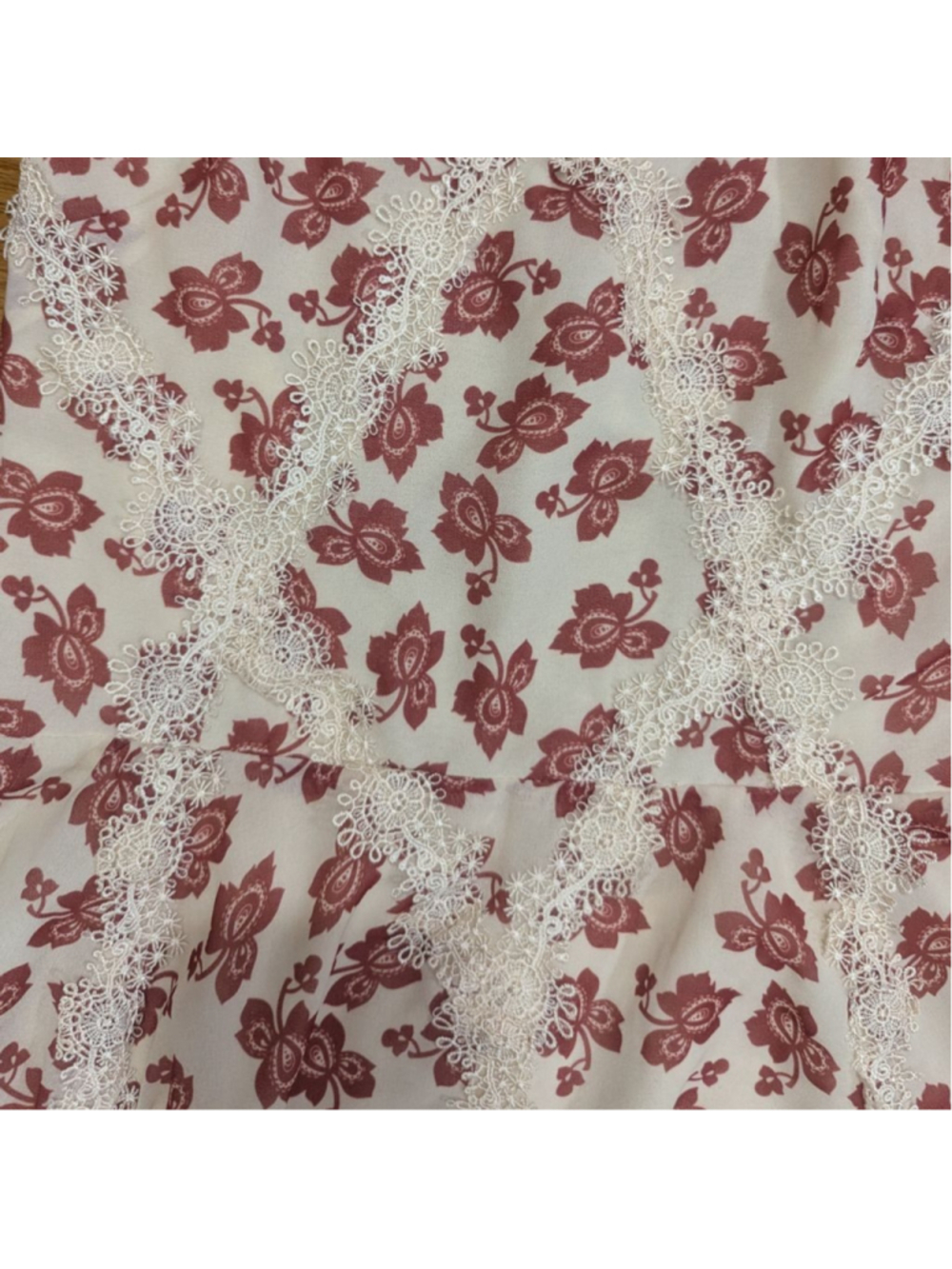Tularosa Cream Orange Floral Lace Mini Dress Medium - Picture 5 of 12